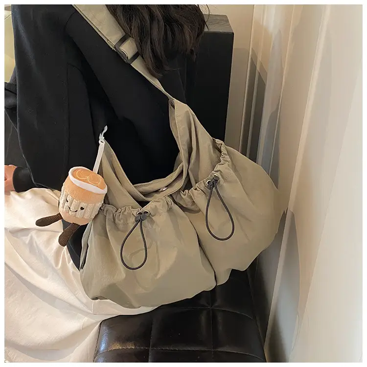 Women's Large Canvas Shoulder Bag Grey 2024 — feature 20