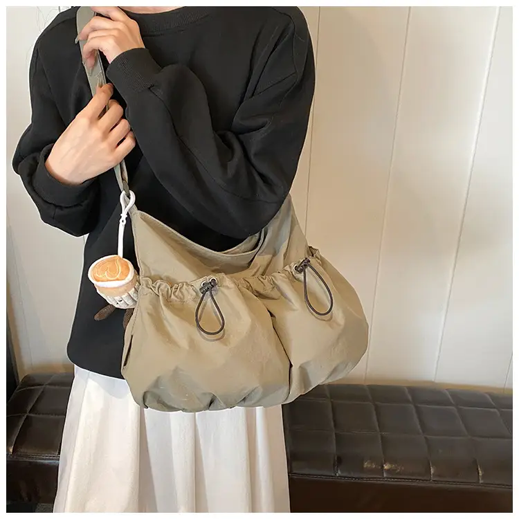 Women's Large Canvas Shoulder Bag Grey 2024 — feature 21