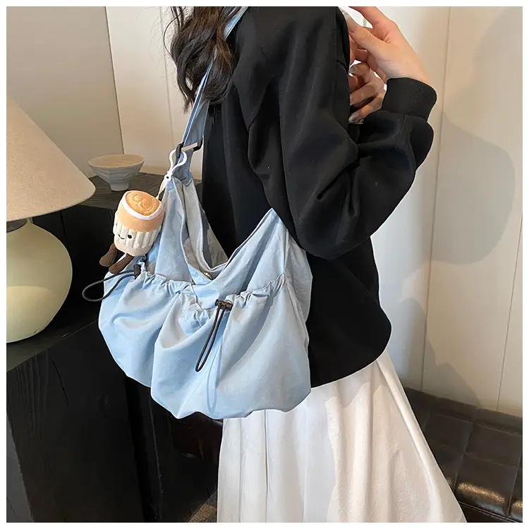 Women's Large Canvas Shoulder Bag Grey 2024 — feature 24