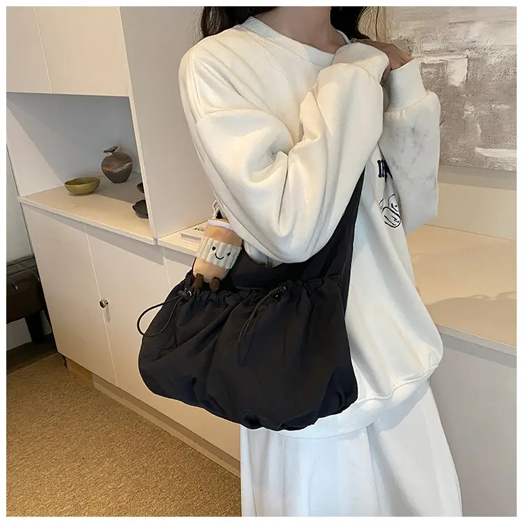 Women's Large Canvas Shoulder Bag Grey 2024 — feature 27
