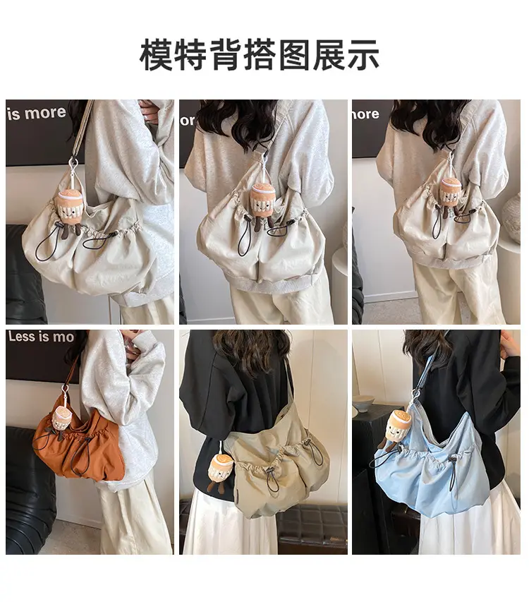 Women's Large Canvas Shoulder Bag Grey 2024 — feature 7
