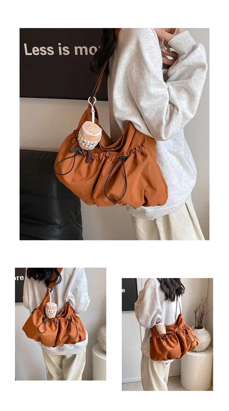 Women's Large Canvas Shoulder Bag Grey 2024 — feature 8