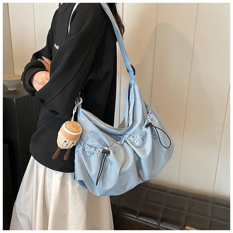 Women's Large Canvas Shoulder Bag Grey 2024 - Image 10