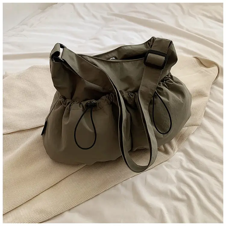 Women's Large Canvas Shoulder Bag Grey 2024 - Image 4