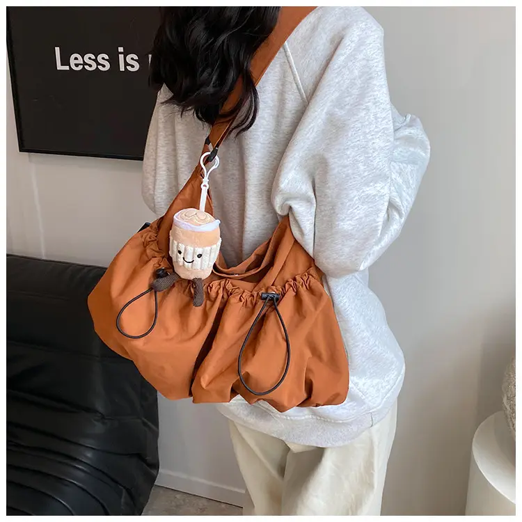 Women's Large Canvas Shoulder Bag Grey 2024 - Image 7