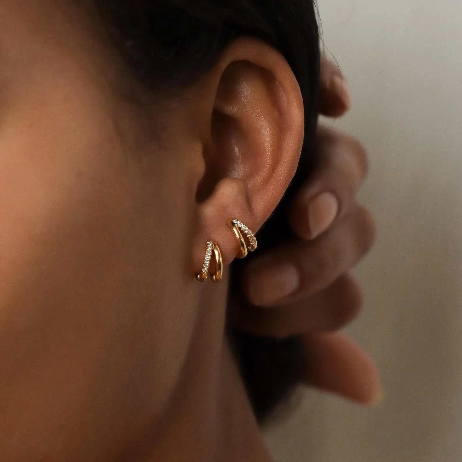 European & American Cross Border Gold Plated Diamond Earrings β feature 1