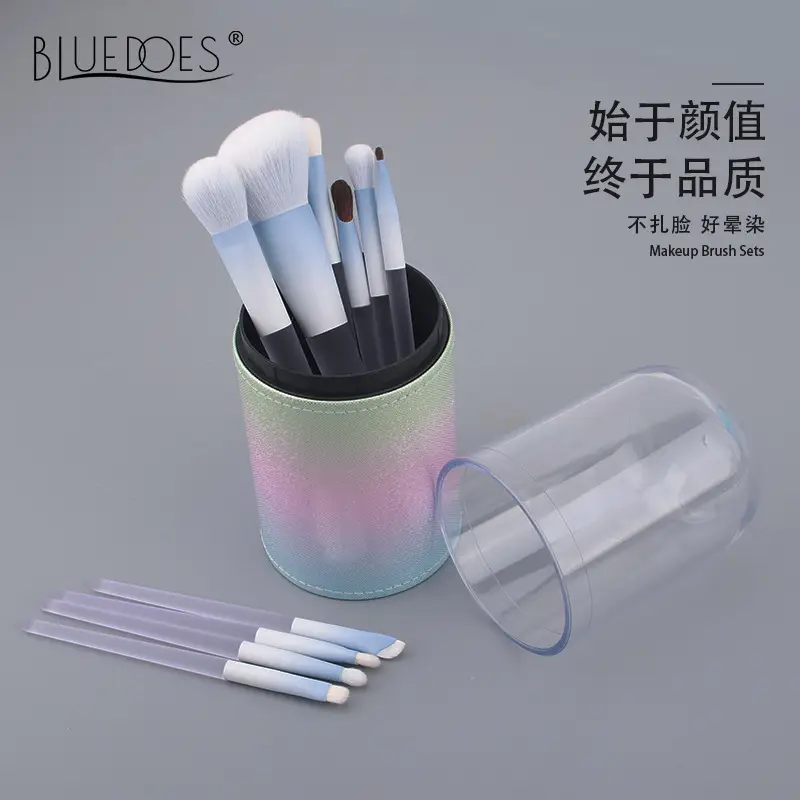 10-Piece Makeup Brush Set with Wool & Animal Hair Brushes