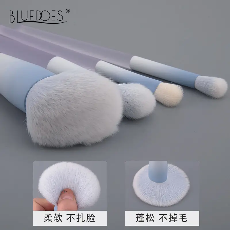10-Piece Makeup Brush Set with Wool & Animal Hair Brushes