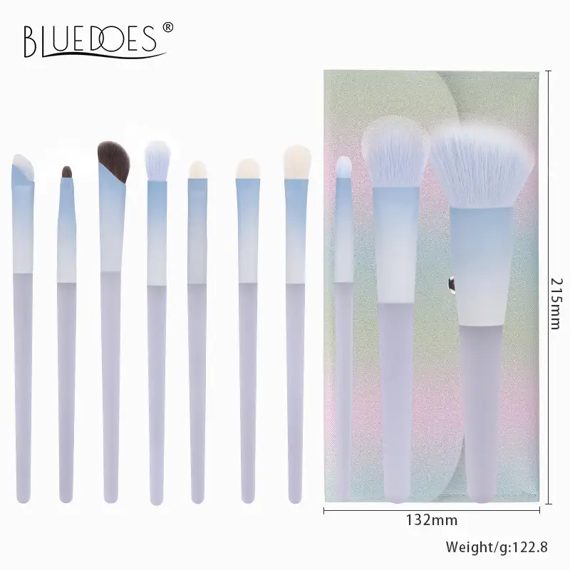 10-Piece Makeup Brush Set with Wool & Animal Hair Brushes