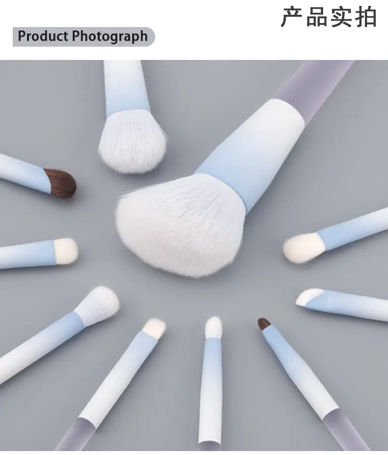10-Piece Makeup Brush Set with Wool & Animal Hair Brushes — feature 10