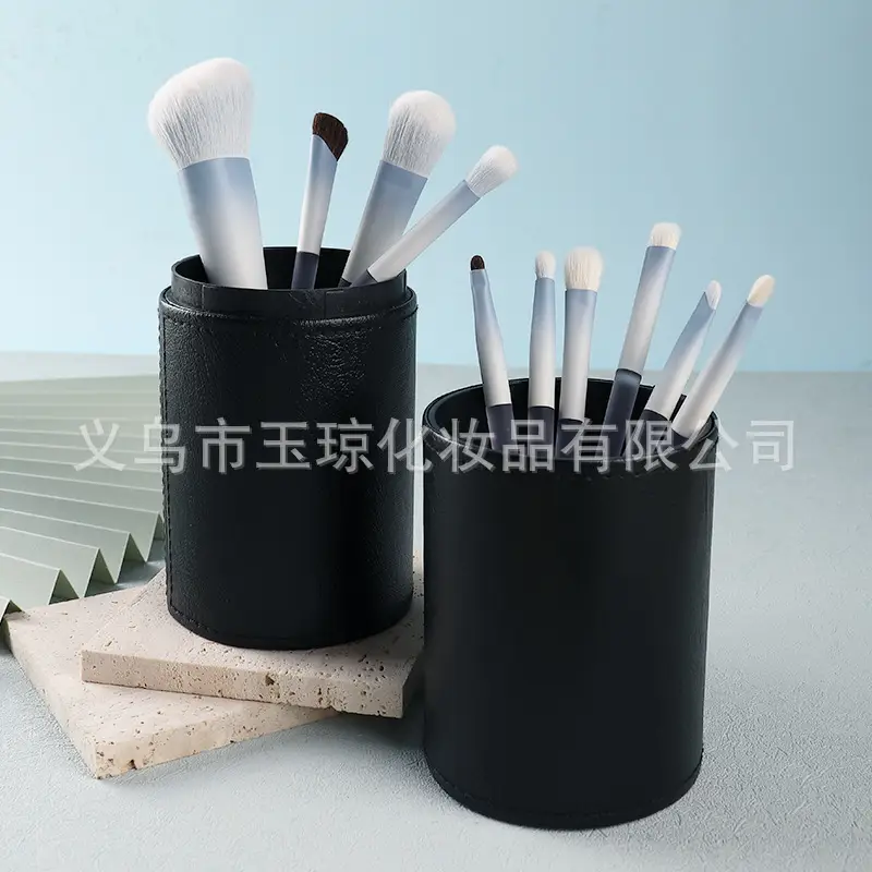 10-Piece Makeup Brush Set with Wool & Animal Hair Brushes