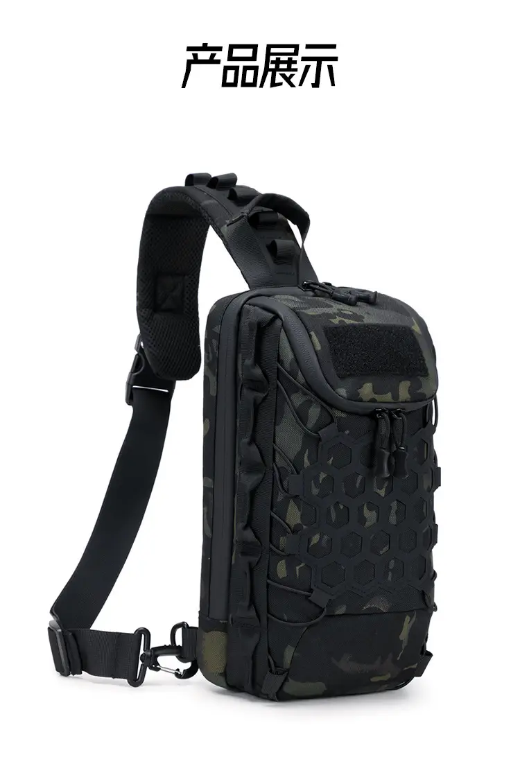 Men's Black Tactical Crossbody Bag with Camo Texture — feature 17