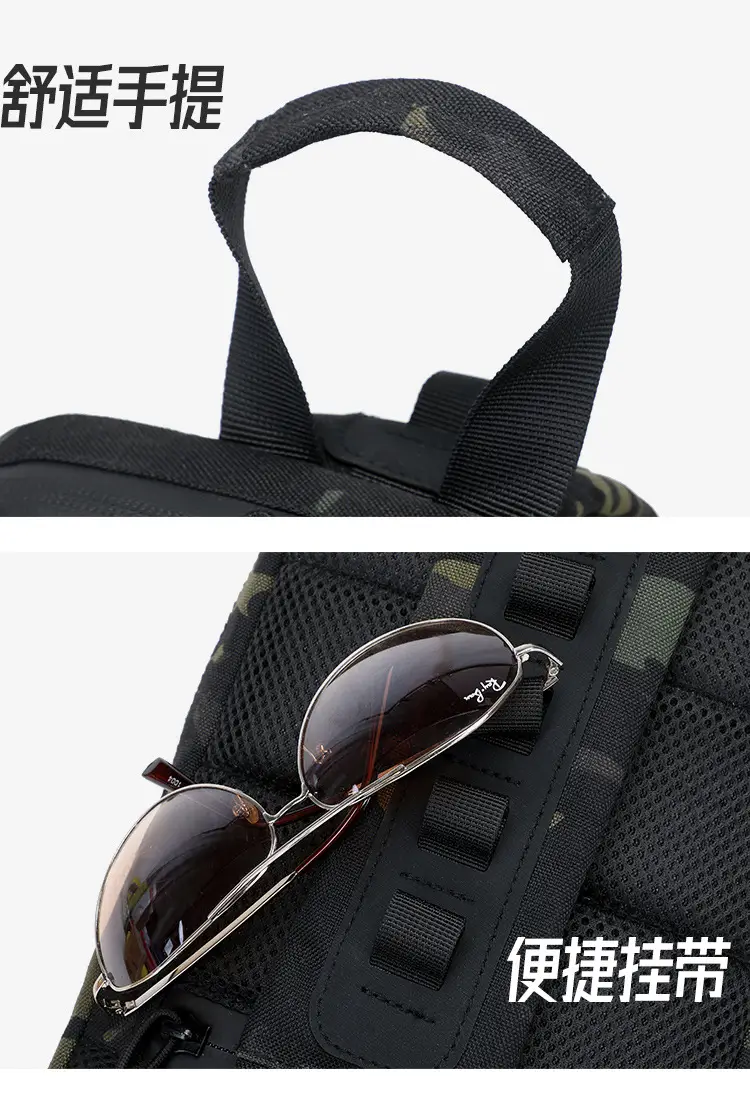 Men's Black Tactical Crossbody Bag with Camo Texture — feature 22