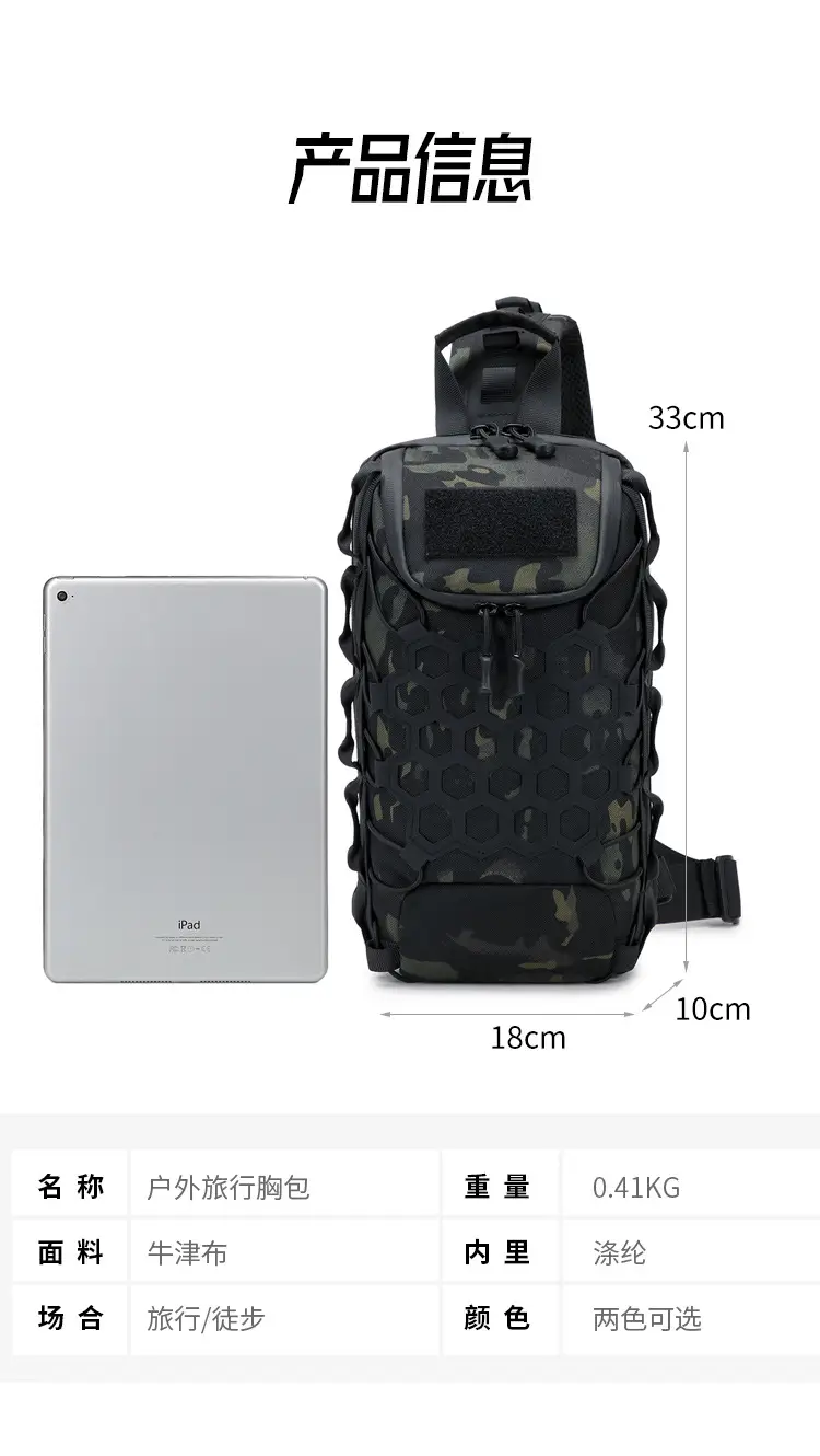 Men's Black Tactical Crossbody Bag with Camo Texture — feature 23