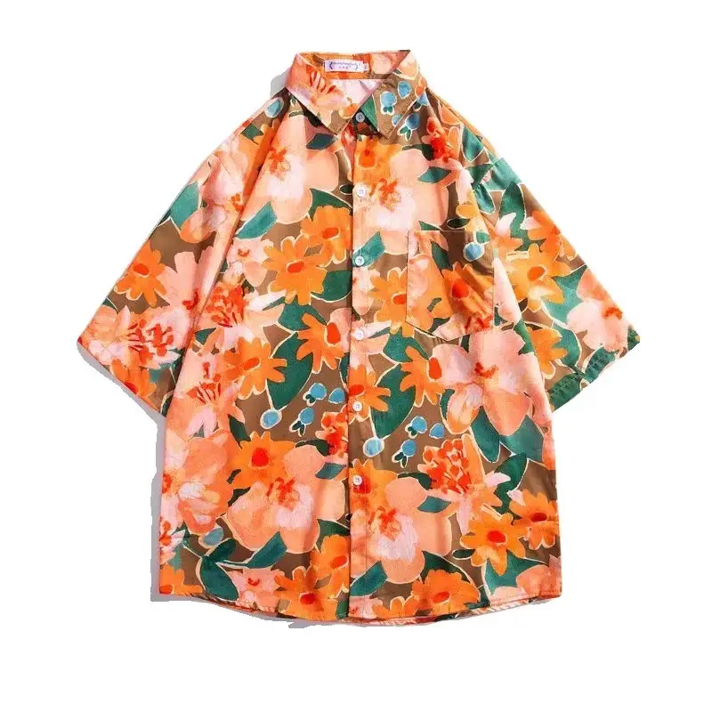 2024 Summer Floral Short Sleeve Shirt for Boys Girls