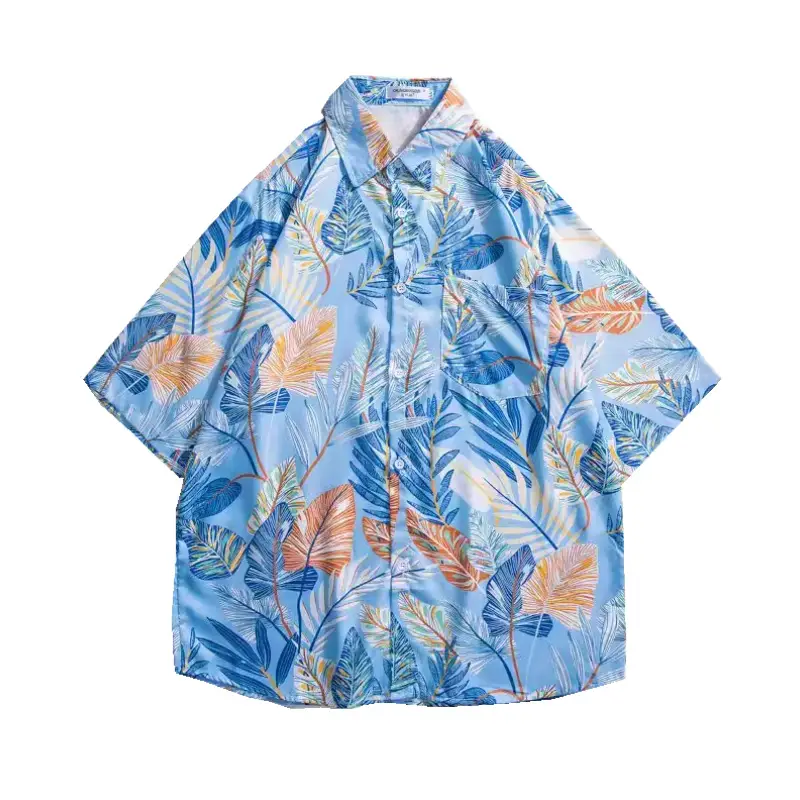 2024 Summer Floral Short Sleeve Shirt for Boys Girls