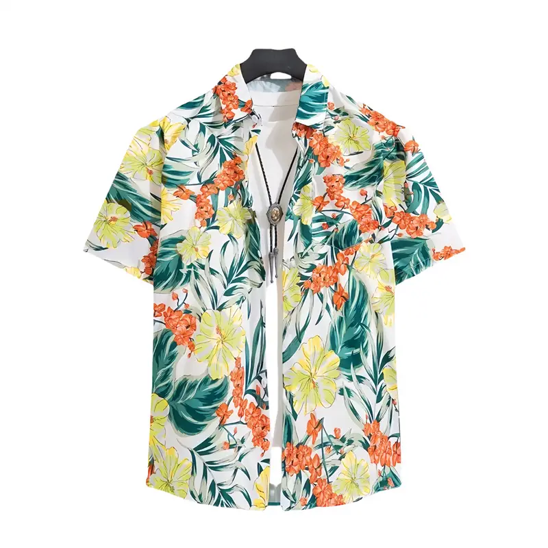 2024 Summer Floral Short Sleeve Shirt for Boys Girls
