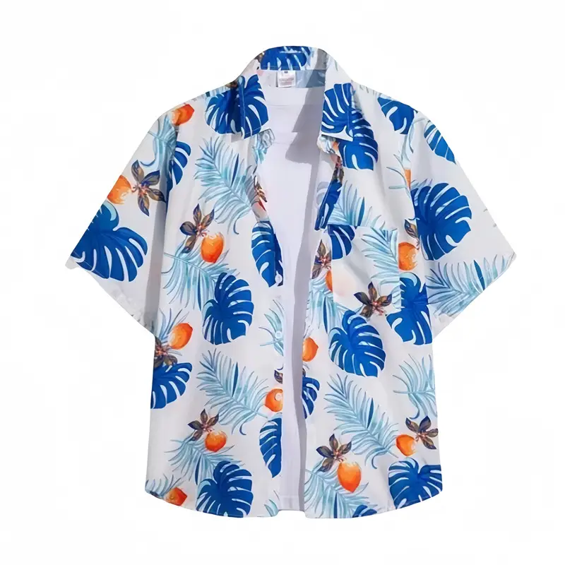 2024 Summer Floral Short Sleeve Shirt for Boys Girls