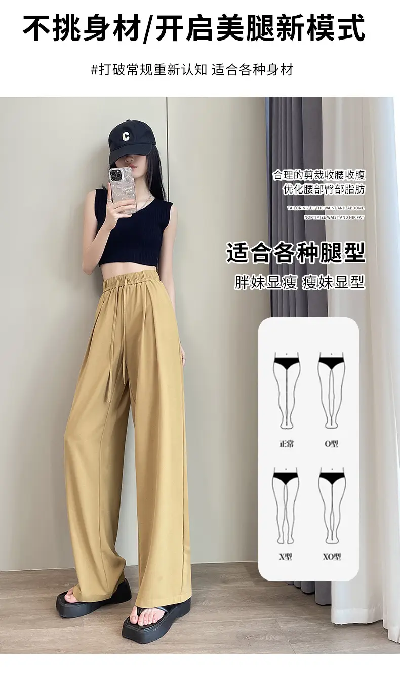 Women Wide Leg Pants Summer Cotton Linen High Waist — feature 12