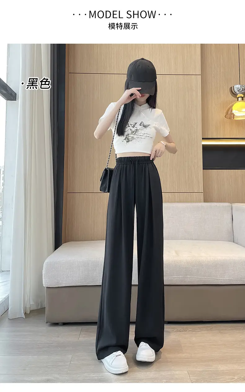 Women Wide Leg Pants Summer Cotton Linen High Waist — feature 20