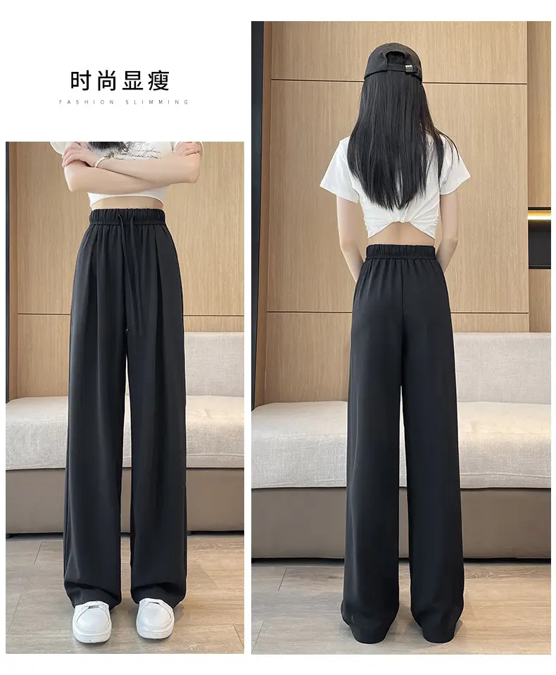 Women Wide Leg Pants Summer Cotton Linen High Waist — feature 21