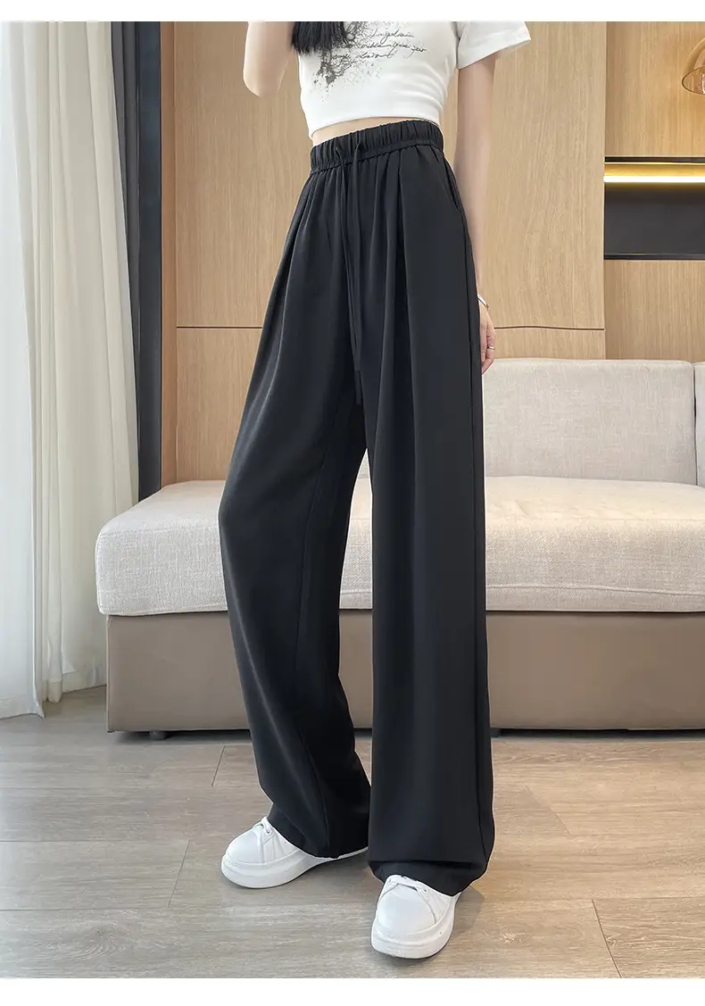 Women Wide Leg Pants Summer Cotton Linen High Waist — feature 24