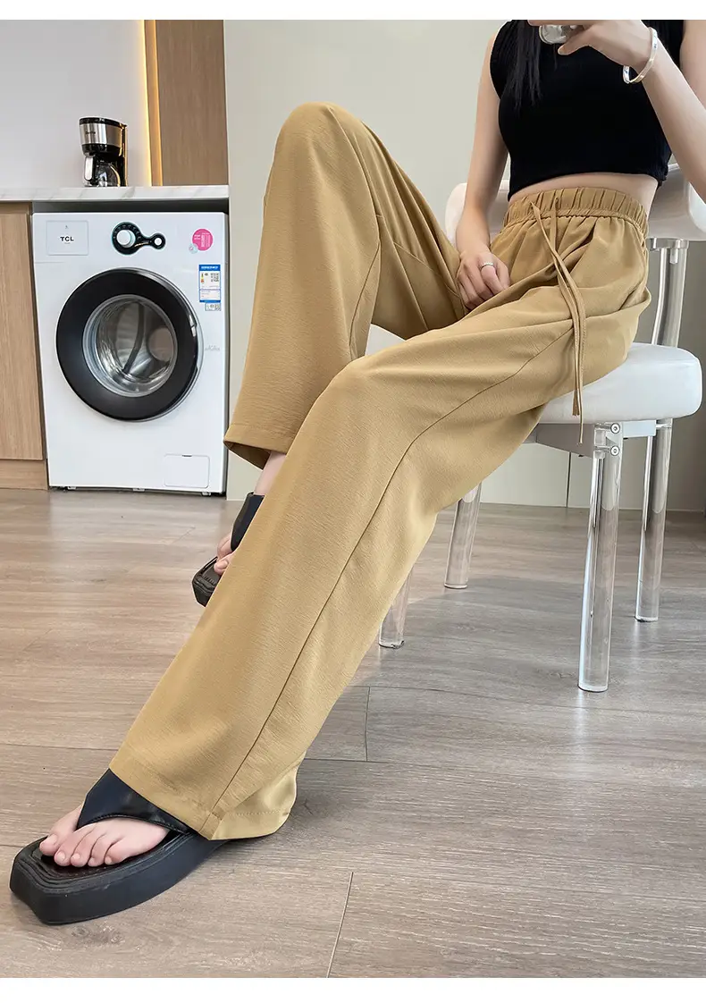 Women Wide Leg Pants Summer Cotton Linen High Waist — feature 29