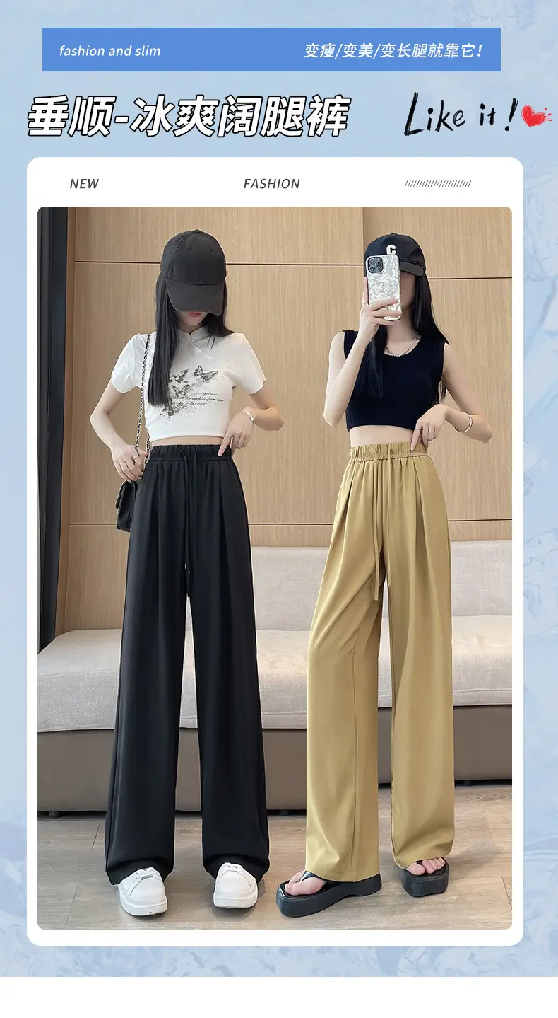 Women Wide Leg Pants Summer Cotton Linen High Waist — feature 3