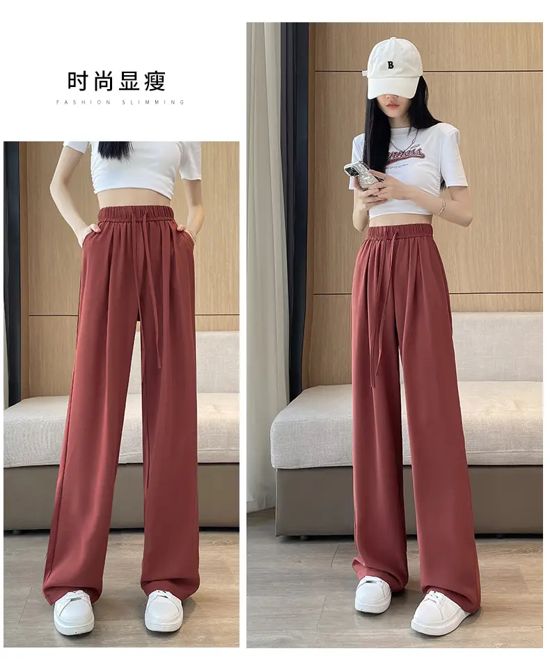 Women Wide Leg Pants Summer Cotton Linen High Waist — feature 31