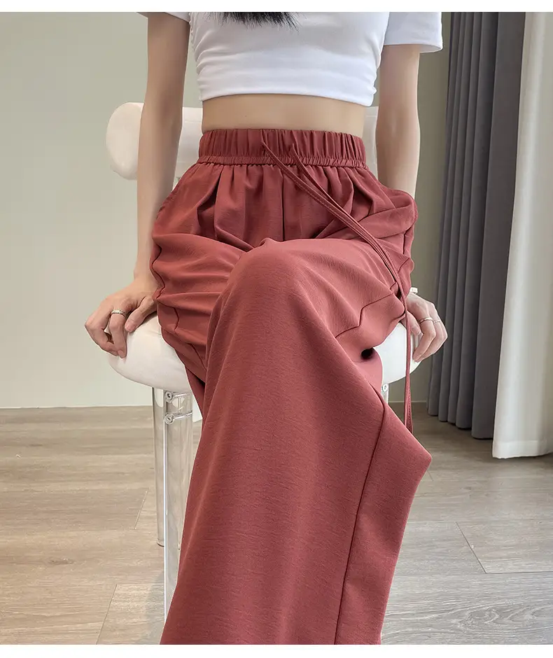 Women Wide Leg Pants Summer Cotton Linen High Waist — feature 32