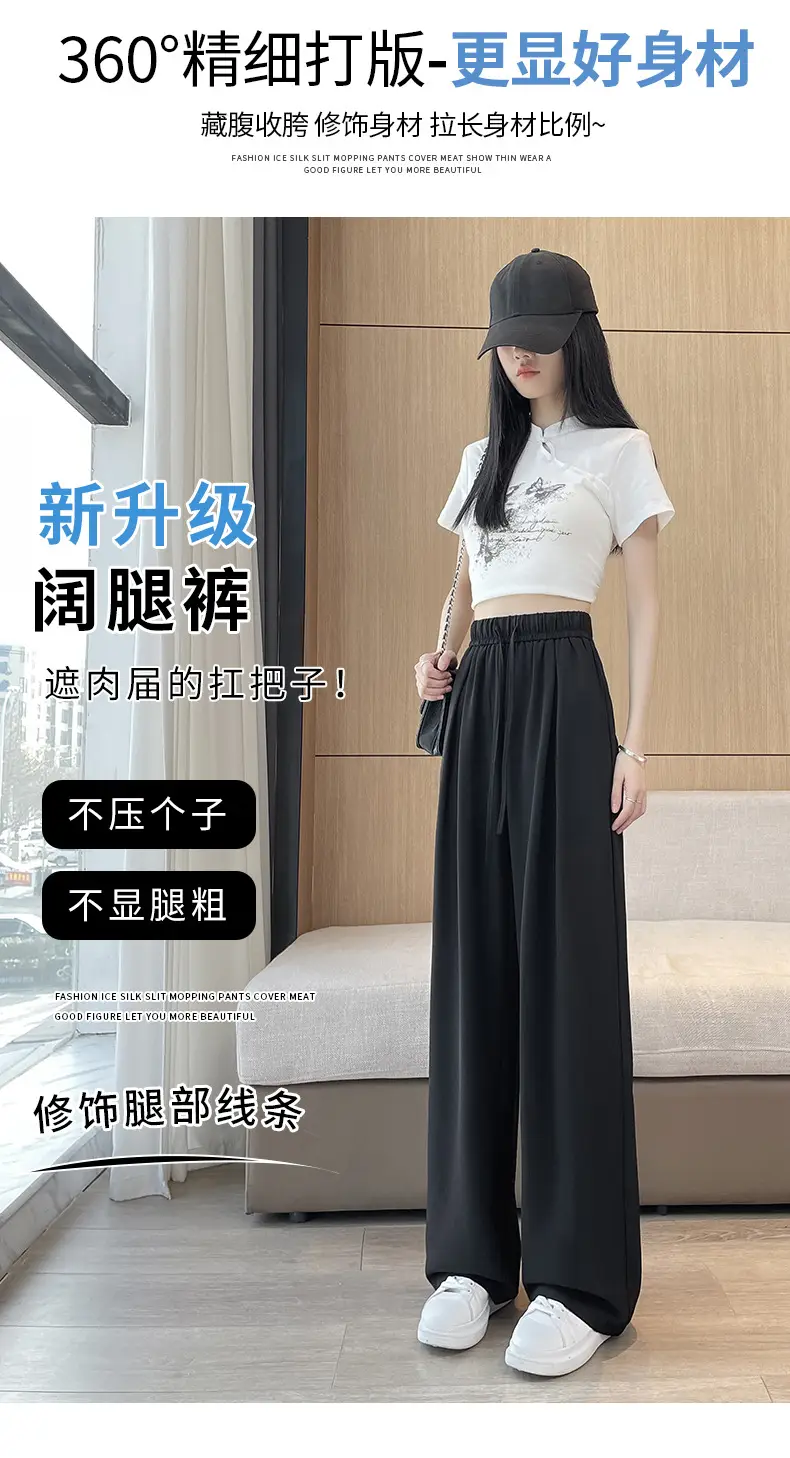 Women Wide Leg Pants Summer Cotton Linen High Waist — feature 7