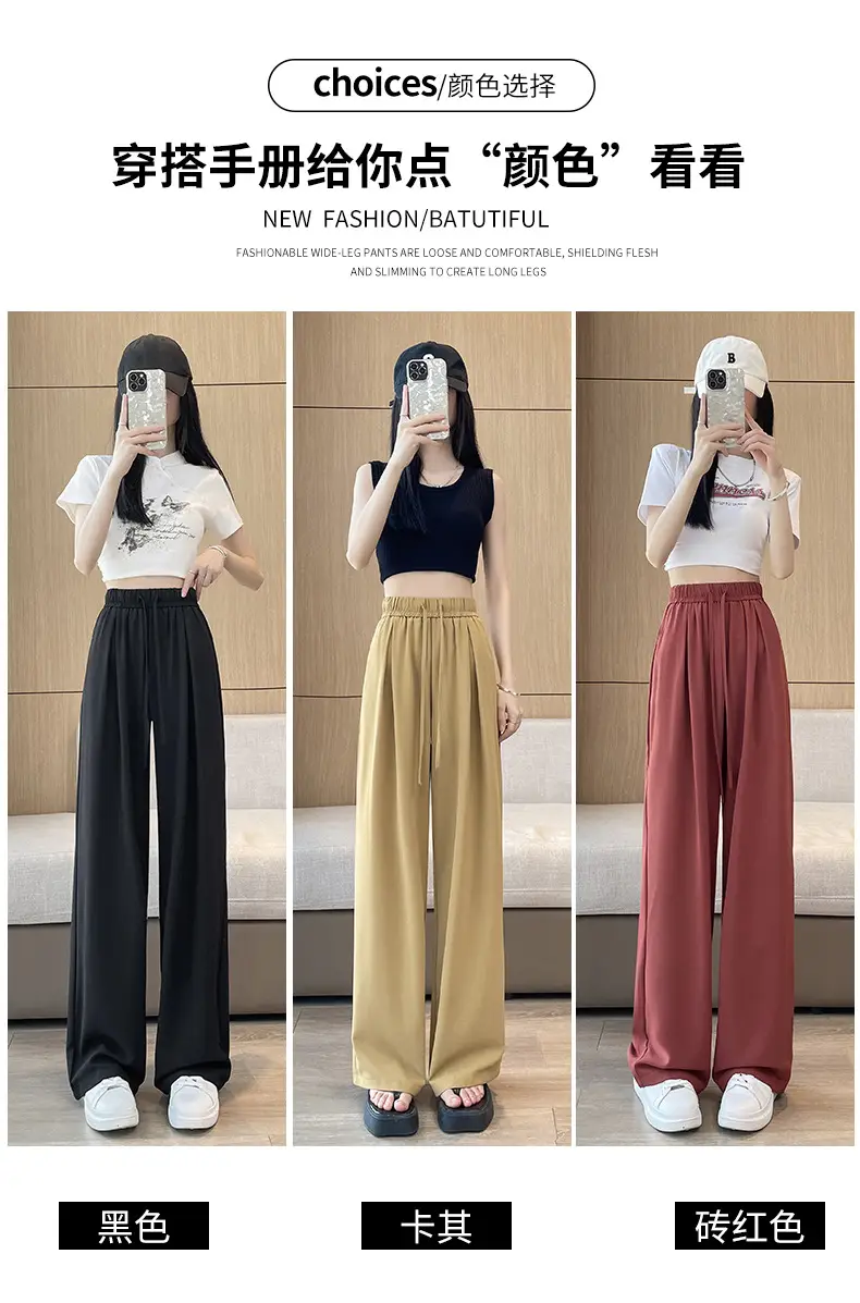 Women Wide Leg Pants Summer Cotton Linen High Waist — feature 8