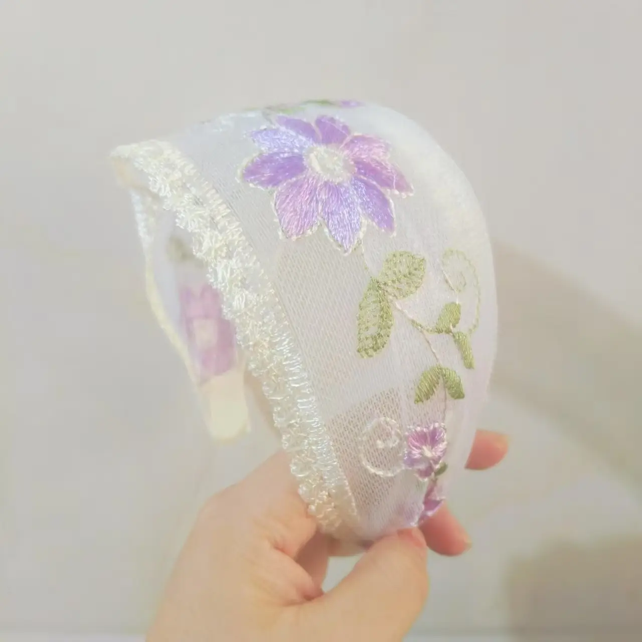 New Chinese Embroidered Flower Headband Women's Cotton Linen Wide Brim Hoop - Image 13