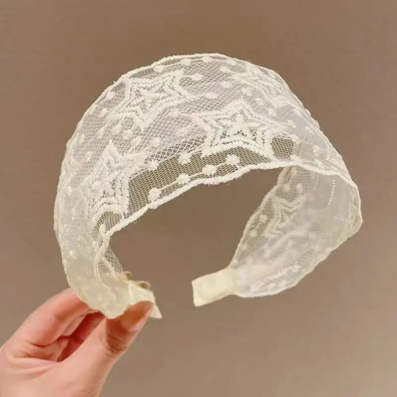 New Chinese Embroidered Flower Headband Women's Cotton Linen Wide Brim Hoop - Image 15