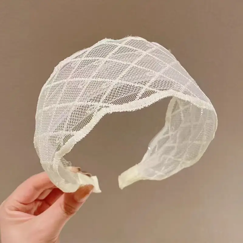 New Chinese Embroidered Flower Headband Women's Cotton Linen Wide Brim Hoop - Image 16