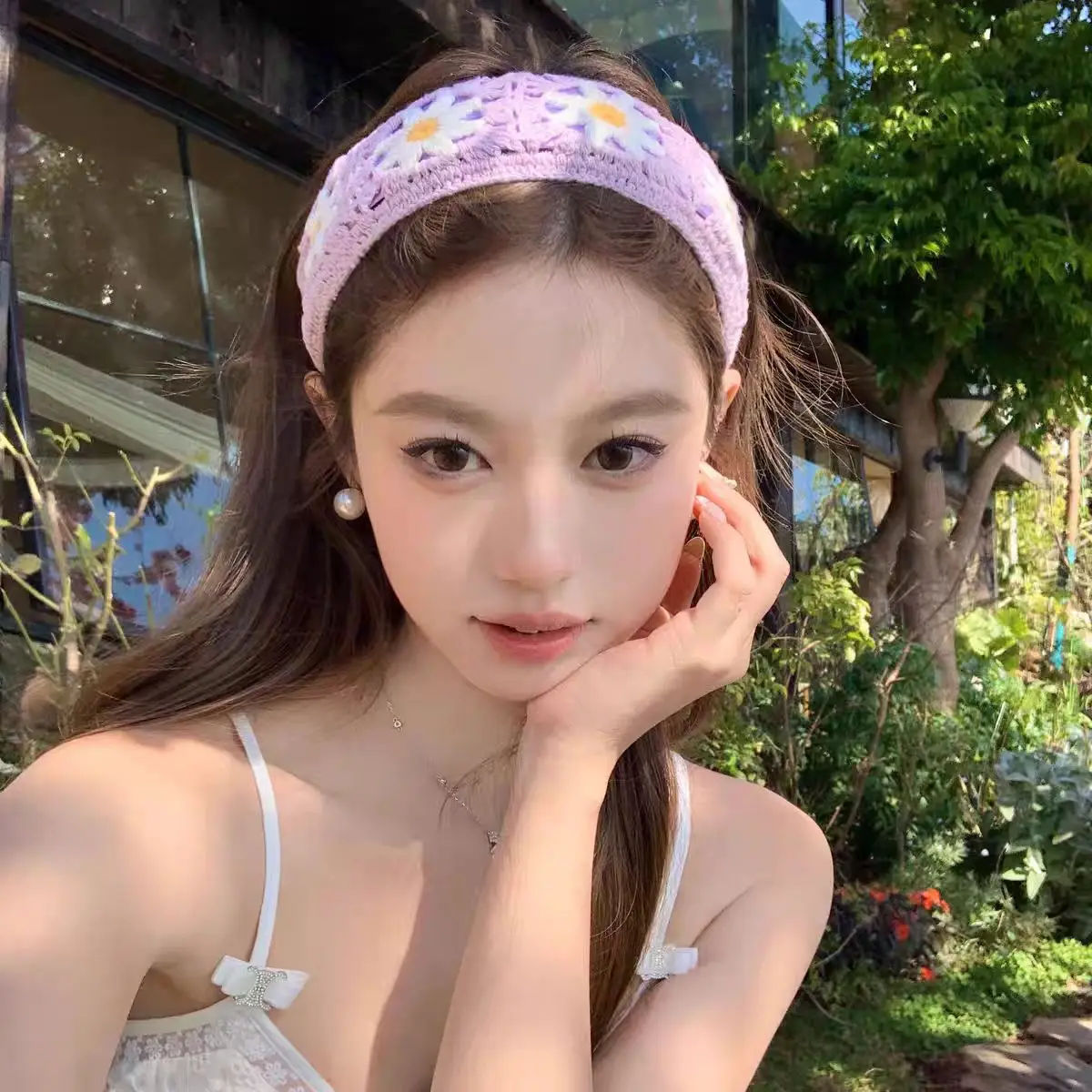 New Chinese Embroidered Flower Headband Women's Cotton Linen Wide Brim Hoop - Image 19