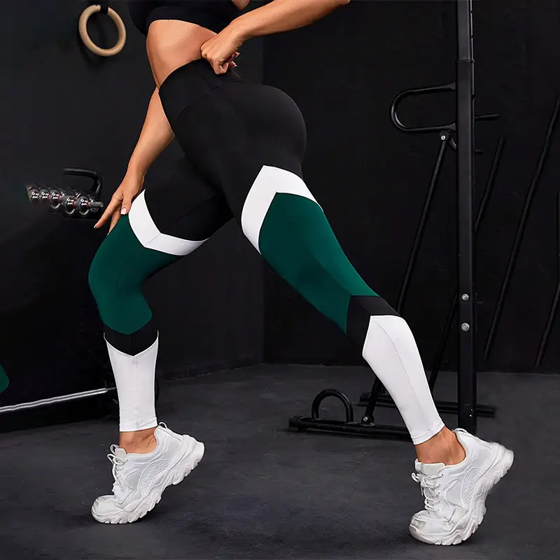 Cross-Body Yoga Pants Women Running Leggings Green Black High Waist — feature 1