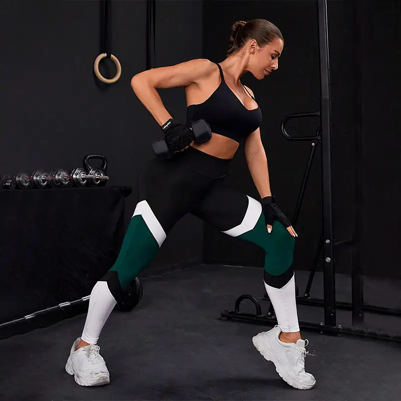 Cross-Body Yoga Pants Women Running Leggings Green Black High Waist — feature 5