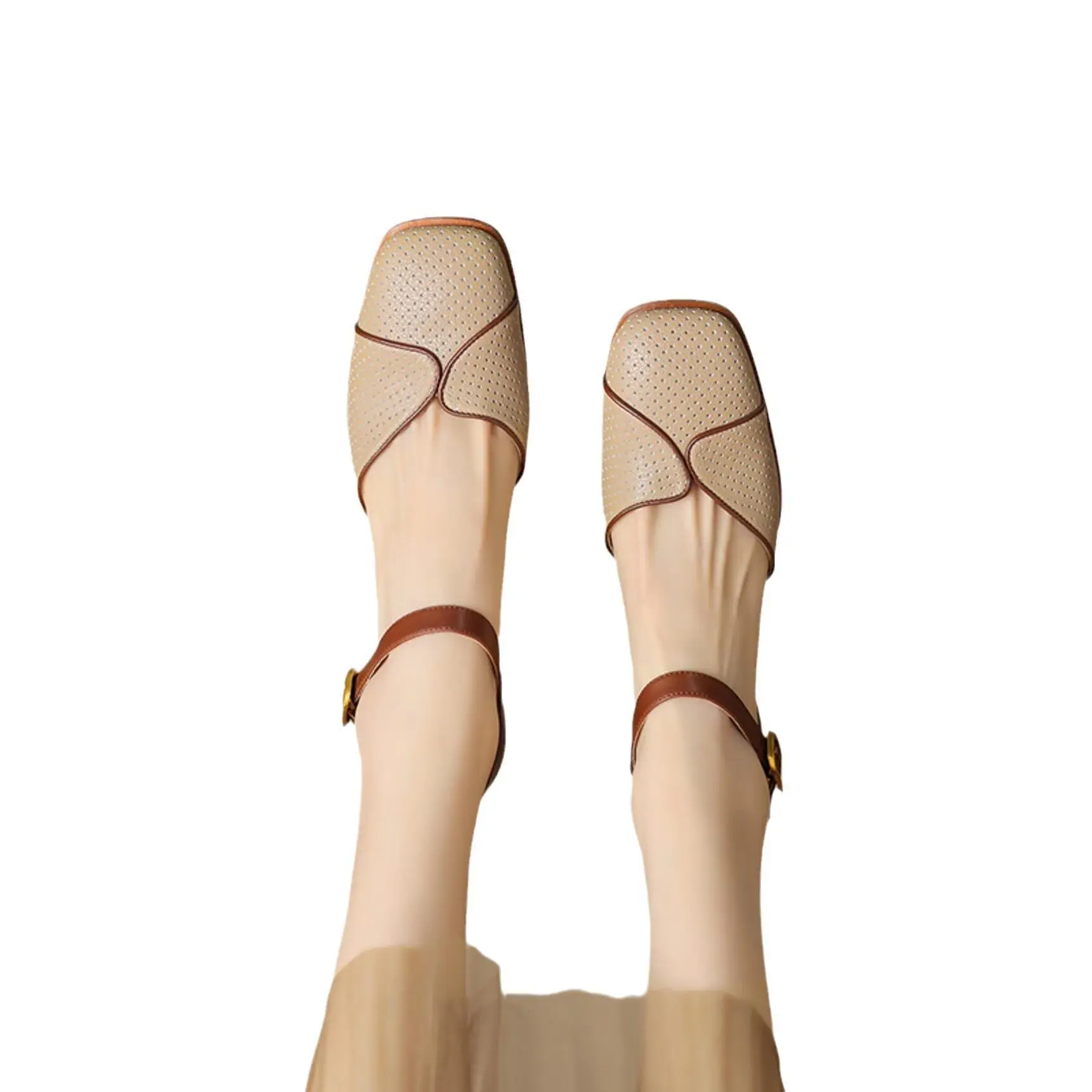 Women's Minimalist Hollow Heel Sandals with Ankle Strap 2024 - Image 7