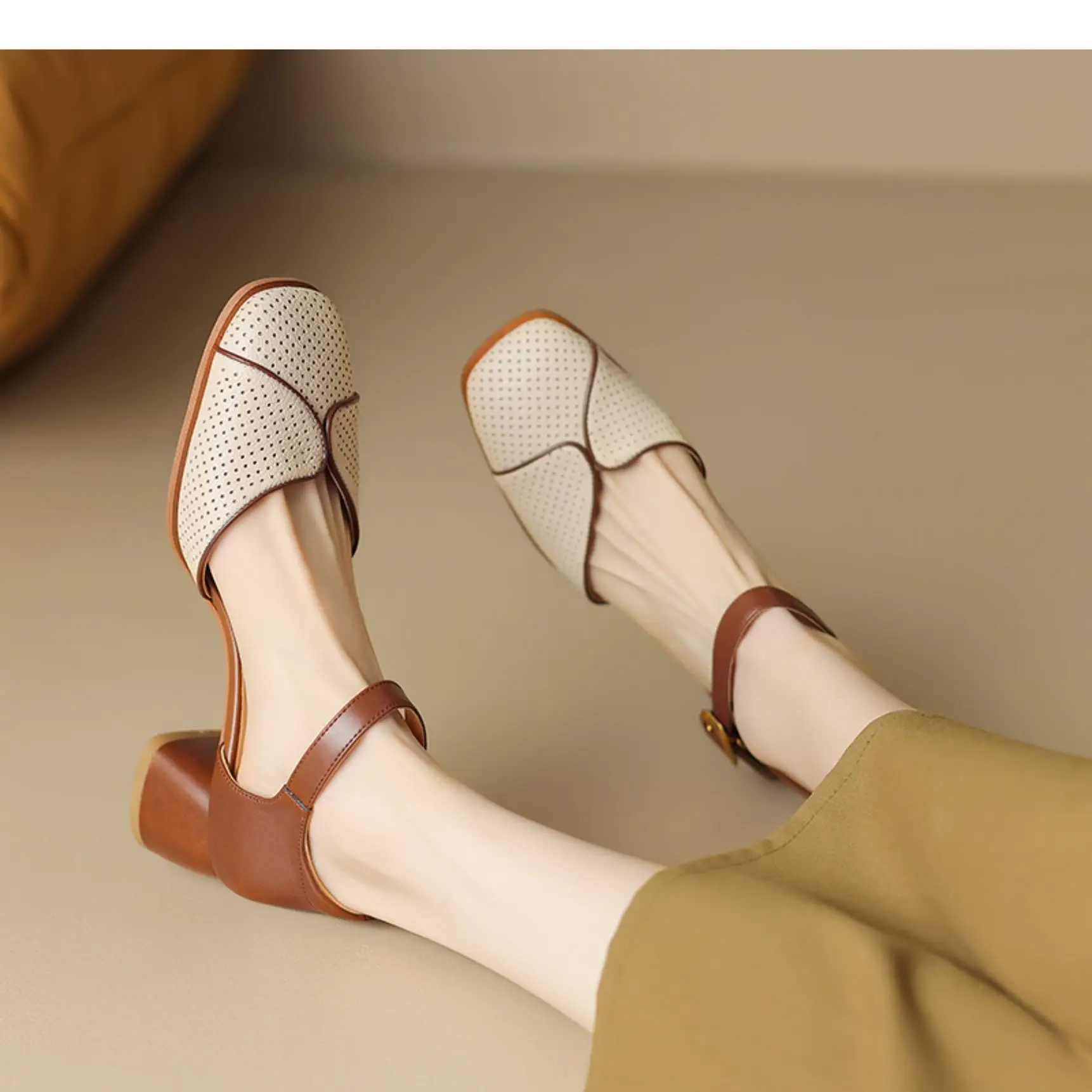 Women's Minimalist Hollow Heel Sandals with Ankle Strap 2024 — feature 8