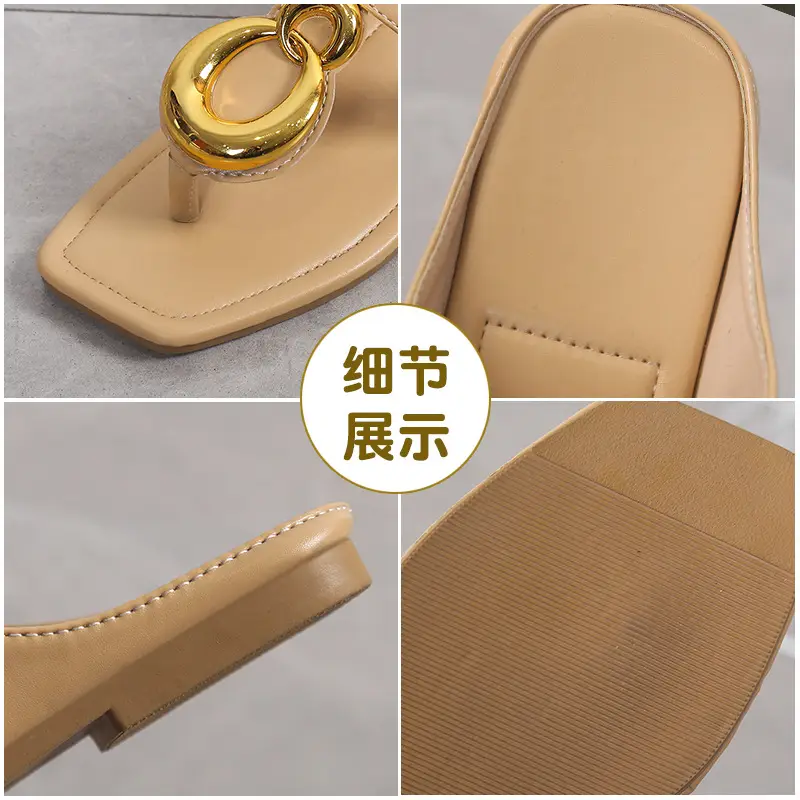 Women Square Toe Metal Clip Sandals 2024 — feature 10