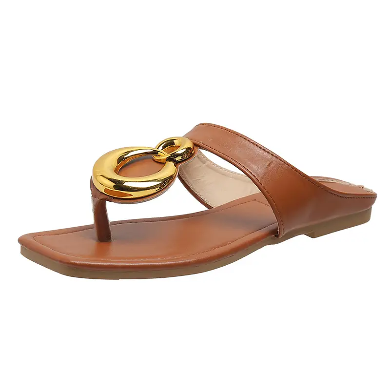 Women Square Toe Metal Clip Sandals 2024 - Image 2