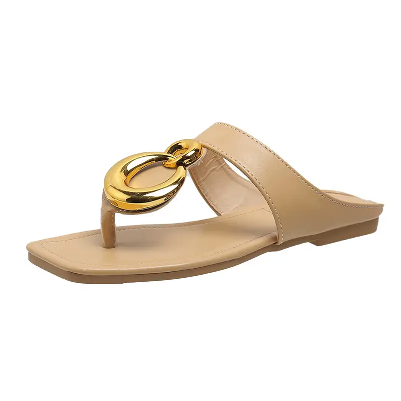 Women Square Toe Metal Clip Sandals 2024 - Image 3