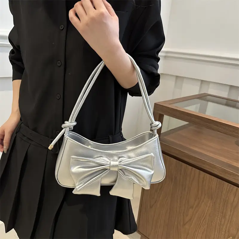 White Bow Shoulder Bag for Women 2024 - Image 6