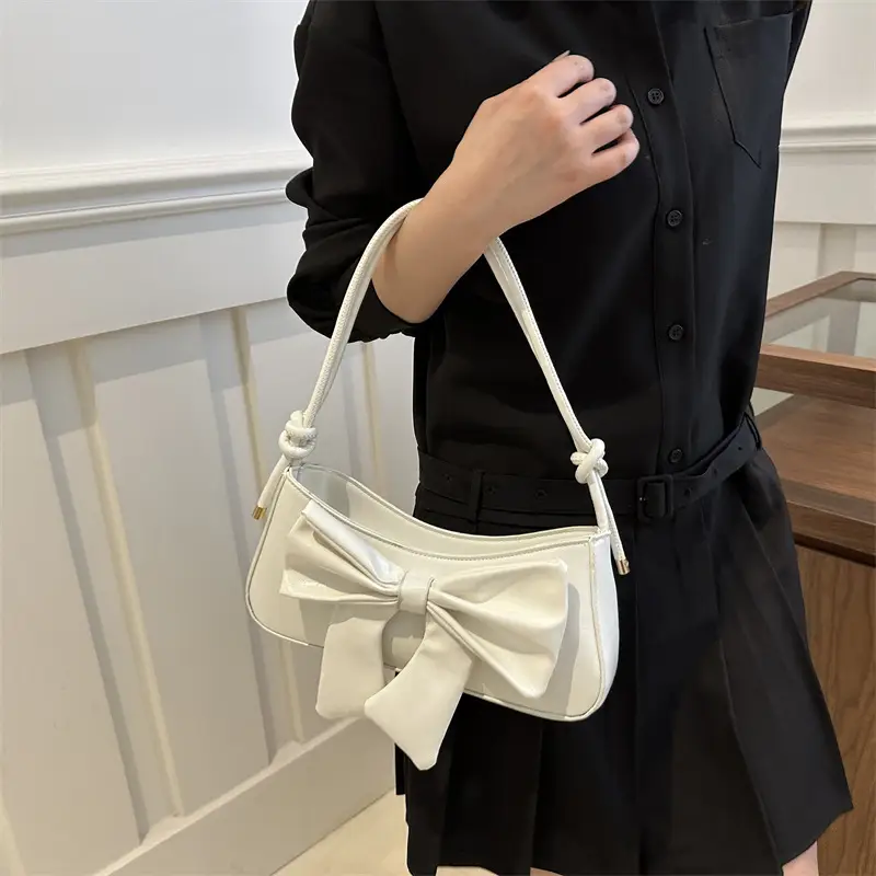White Bow Shoulder Bag for Women 2024 - Image 7