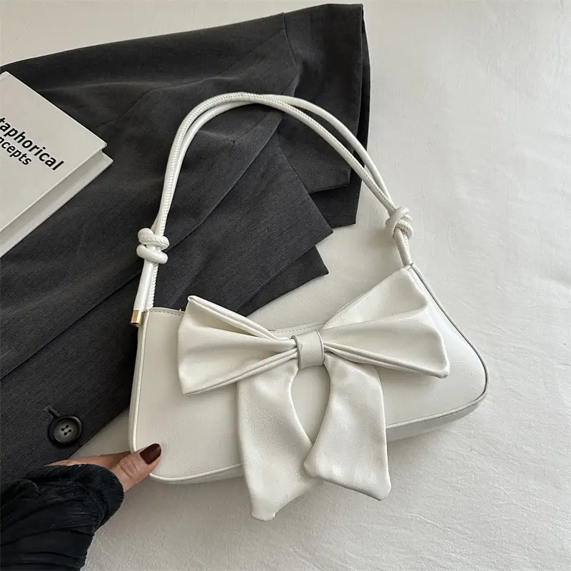 White Bow Shoulder Bag for Women 2024 - Image 3