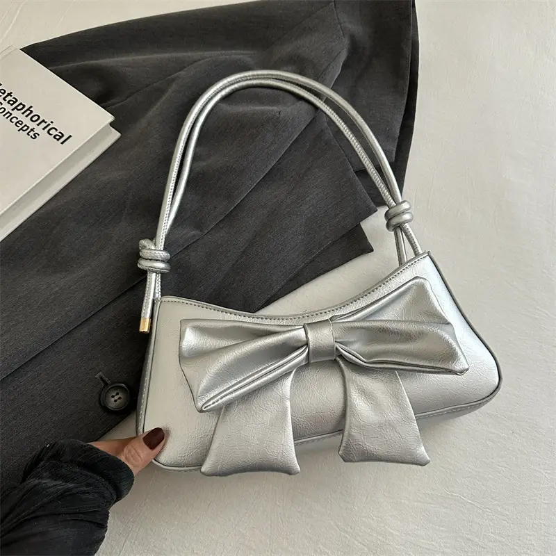 White Bow Shoulder Bag for Women 2024 - Image 4