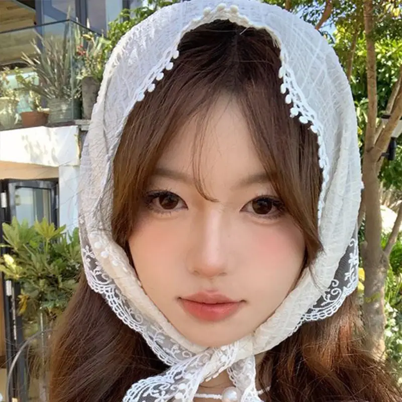 Women's Pastoral Lace Headscarf with Triangle Tying — feature 11