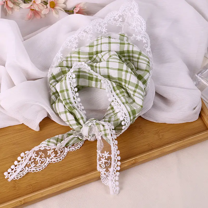 Women's Pastoral Lace Headscarf with Triangle Tying — feature 14