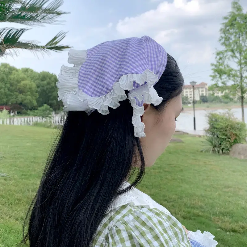 Purple-plaid headband